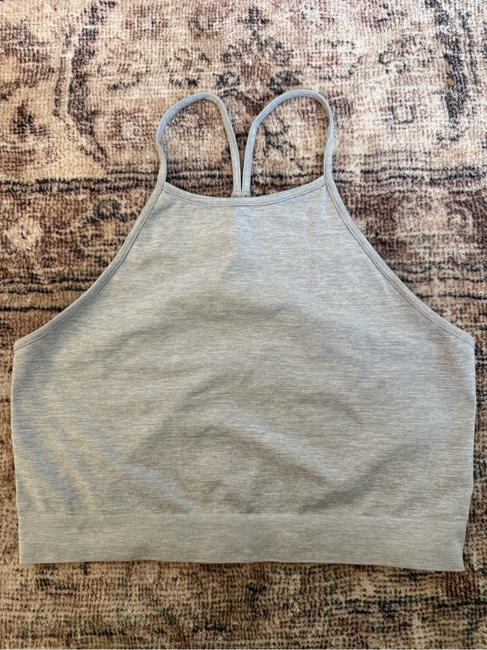Fabletics Gray Seamless Longline Sports Bra Crop Top Estimated M